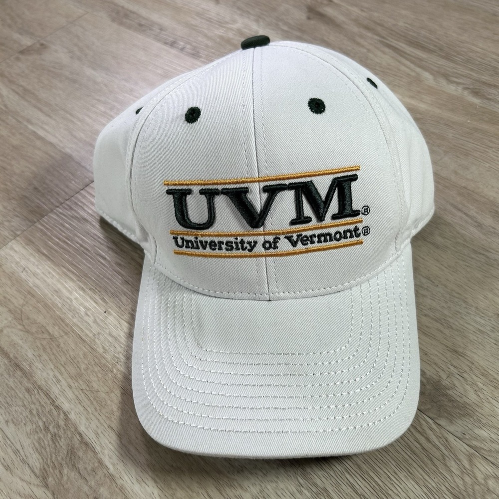 Vermont Catamounts Snapback Hat College The Game White Split Bar Cap